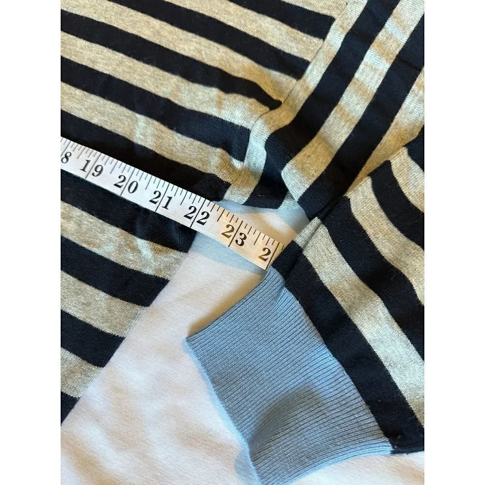 Michael Kors Sweater Womens Blue Gray Stripes Sz XL Long Sleeve Pullover